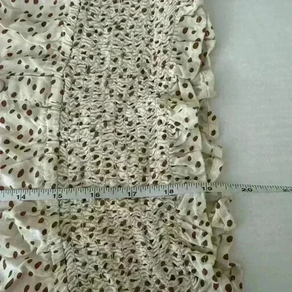 Japna cheetah Dot pattern Button Front smocked cinched waist large - Picture 6 of 6